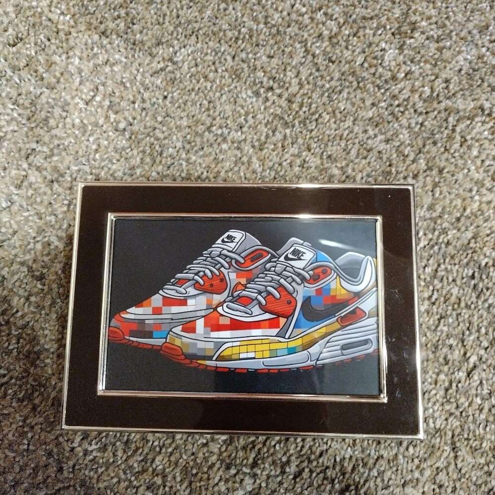 8 Bit Nike Airmax Framed Mini Art Print lo-fi Pixel Art By Neon Nicho